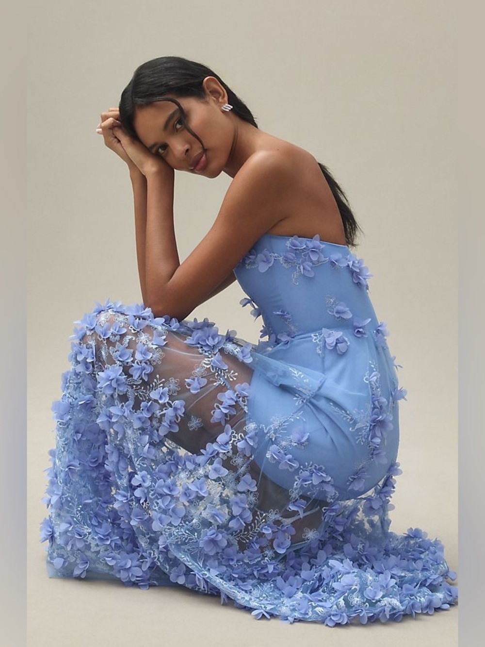 Helsi
Audrey Square-Neck Floral Applique Sheer Midi Dress Anthropologie BHLDN